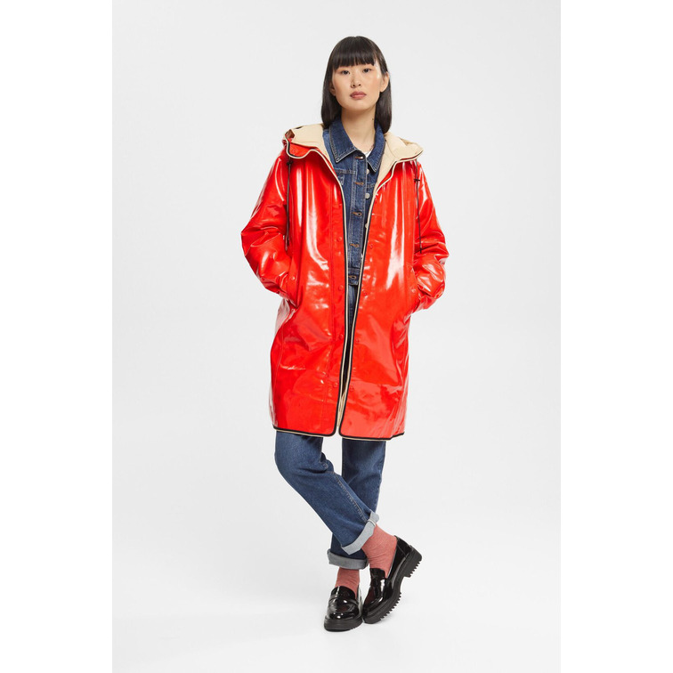IMPERMEABLE CON ACABADO BRILLANTE MUJER ESPRIT