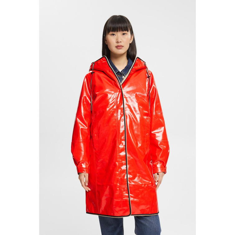 IMPERMEABLE CON ACABADO BRILLANTE MUJER ESPRIT