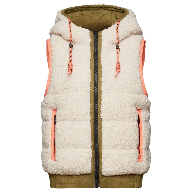CHALECO REVERSIBLE DE FORRO POLAR CON CAPUCHA MUJER ESPRIT