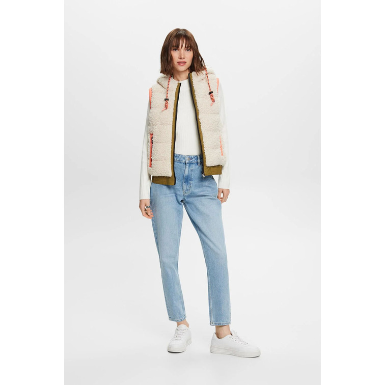 CHALECO REVERSIBLE DE FORRO POLAR CON CAPUCHA MUJER ESPRIT