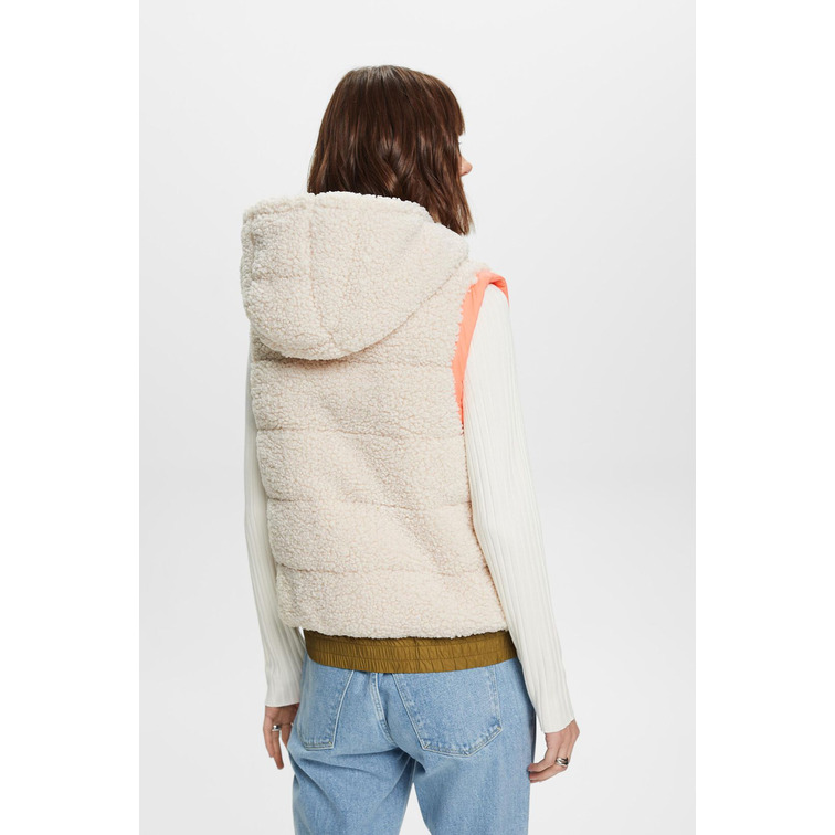 CHALECO REVERSIBLE DE FORRO POLAR CON CAPUCHA MUJER ESPRIT