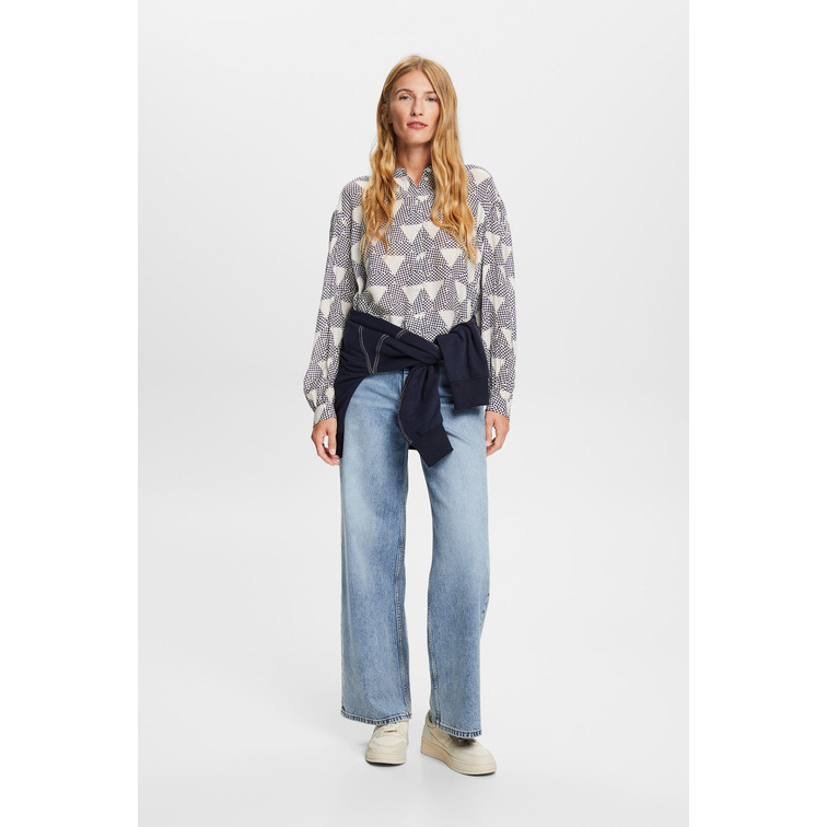 BLUSA DE CREPÉ ESTAMPADA MUJER ESPRIT