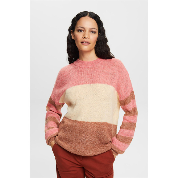 JERSEY CON BLOQUES DE COLOR EN MEZCLA DE LANA MUJER ESPRIT
