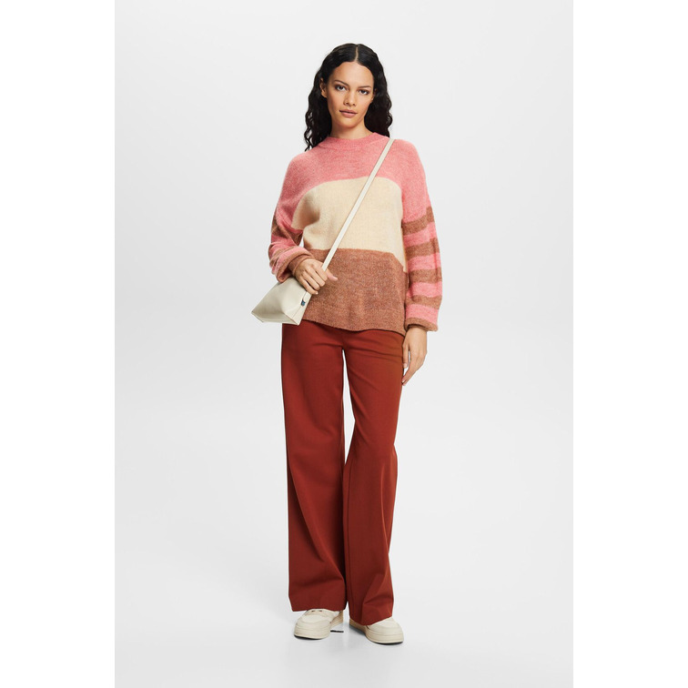 JERSEY CON BLOQUES DE COLOR EN MEZCLA DE LANA MUJER ESPRIT