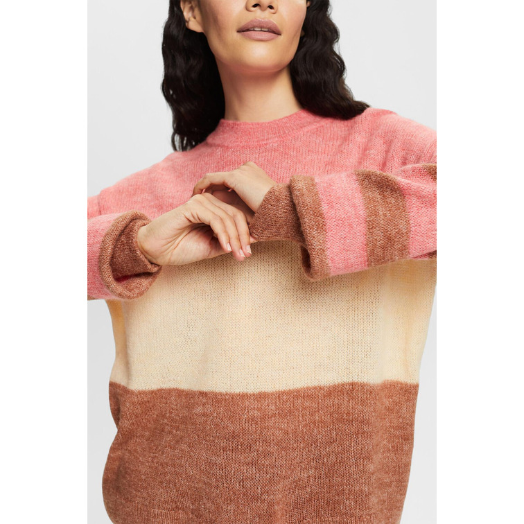 JERSEY CON BLOQUES DE COLOR EN MEZCLA DE LANA MUJER ESPRIT