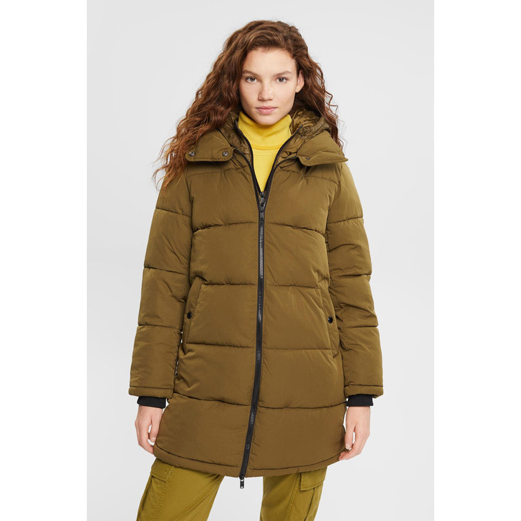 ABRIGO ACOLCHADO CON CAPUCHA DESMONTABLE MUJER ESPRIT