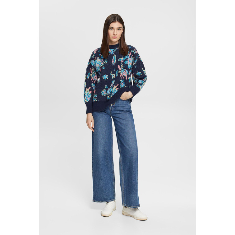 JERSEY JACQUARD EN MEZCLA DE LANA MUJER ESPRIT