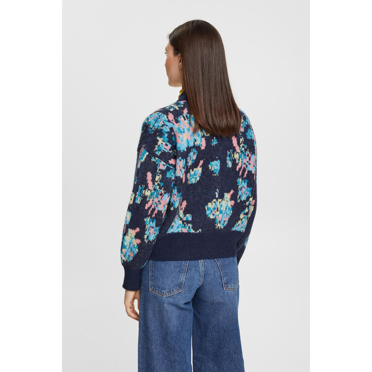 CÁRDIGAN JACQUARD EN MEZCLA DE LANA MUJER ESPRIT