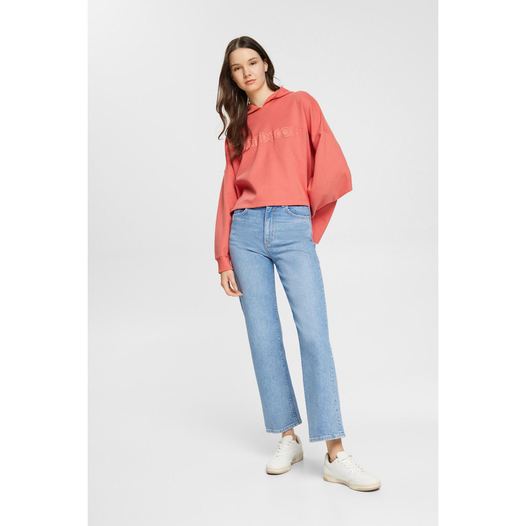 SUDADERA OVERSIZE CON CAPUCHA Y LOGO BORDADO MUJER ESPRIT