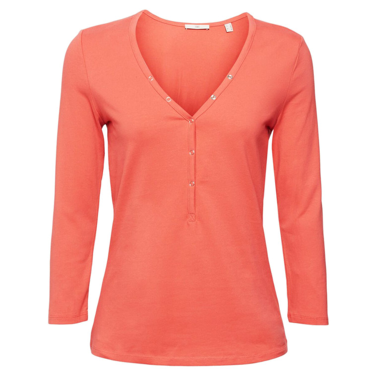 CAMISETA HENLEY DE MANGA LARGA MUJER ESPRIT