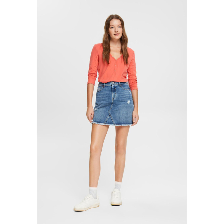 CAMISETA HENLEY DE MANGA LARGA MUJER ESPRIT