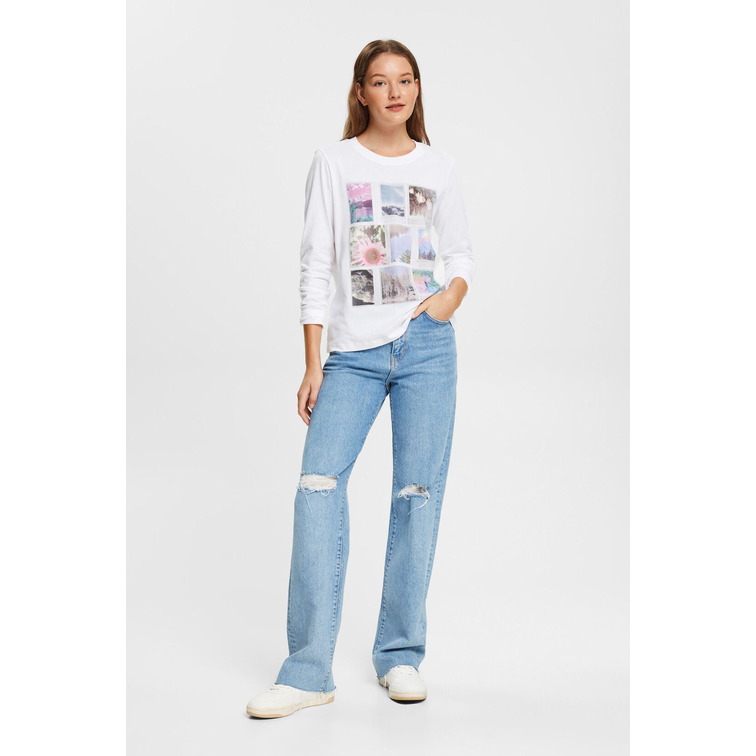 CAMISETA DE MANGA LARGA ESTAMPADA MUJER ESPRIT