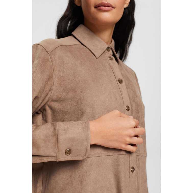 CAMISA EN IMITACIÓN DE ANTE MUJER ESPRIT