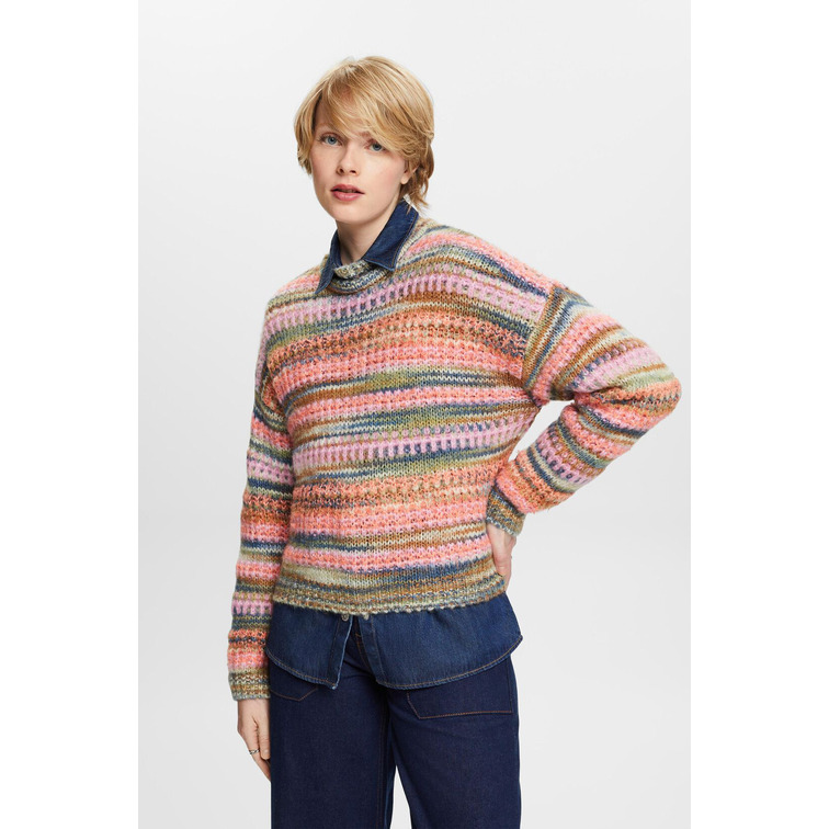 JERSEY A RAYAS EN MEZCLA DE LANA MUJER ESPRIT