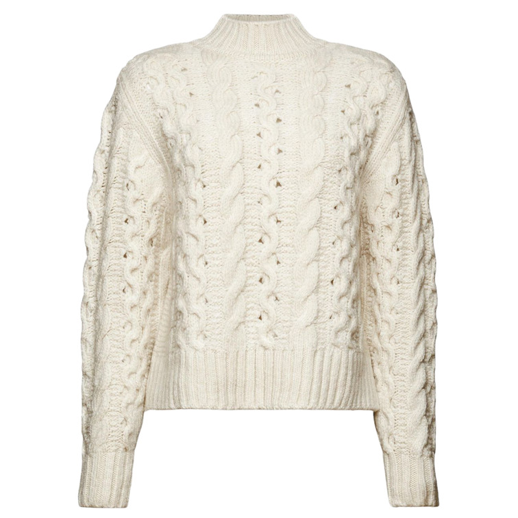 JERSEY DE PUNTO TRENZADO EN MEZCLA DE LANA MUJER ESPRIT