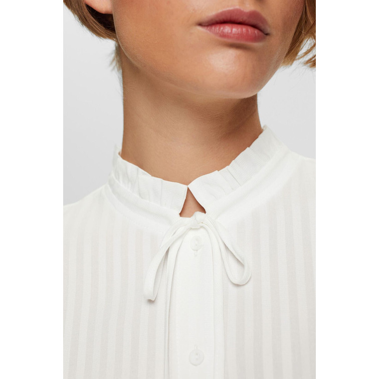 BLUSA CON CUELLO FRUNCIDO MUJER ESPRIT