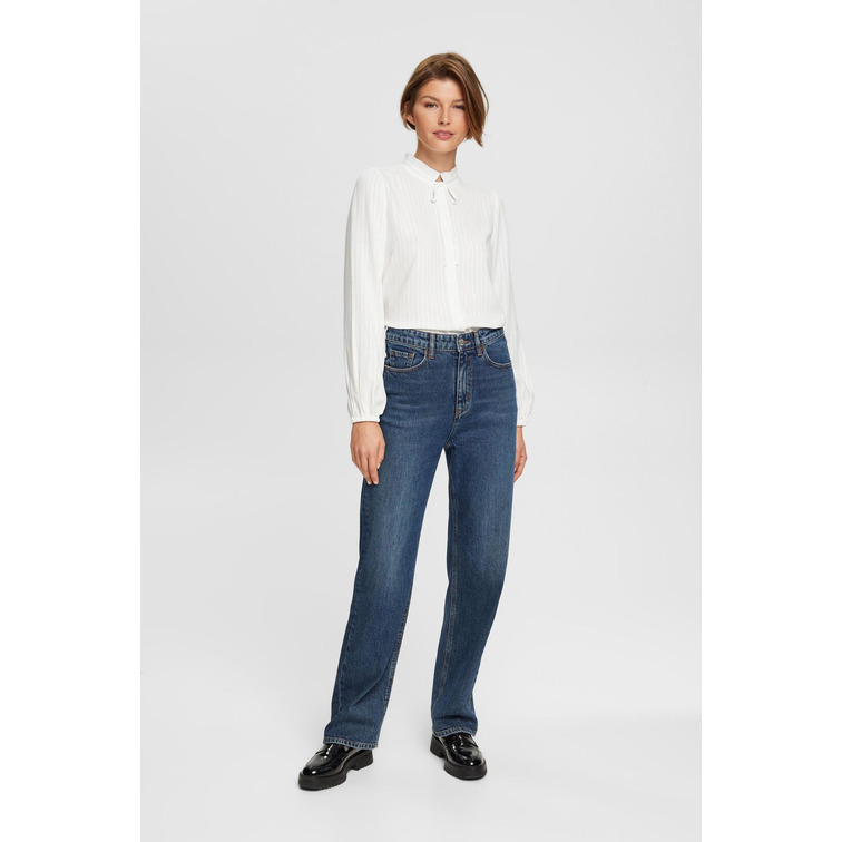 BLUSA CON CUELLO FRUNCIDO MUJER ESPRIT
