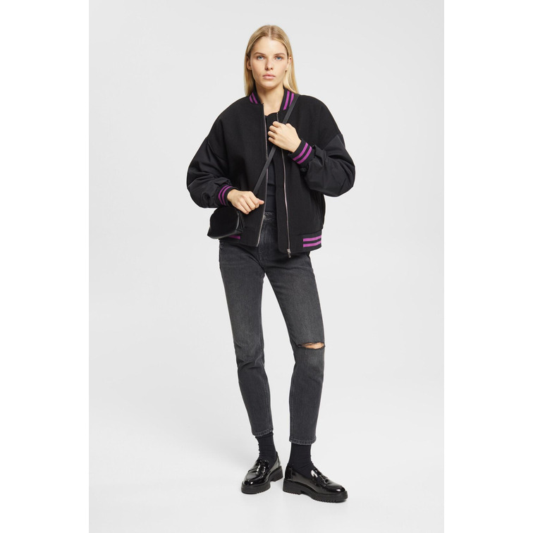CAZADORA COMBINADA ESTILO BOMBER MUJER ESPRIT