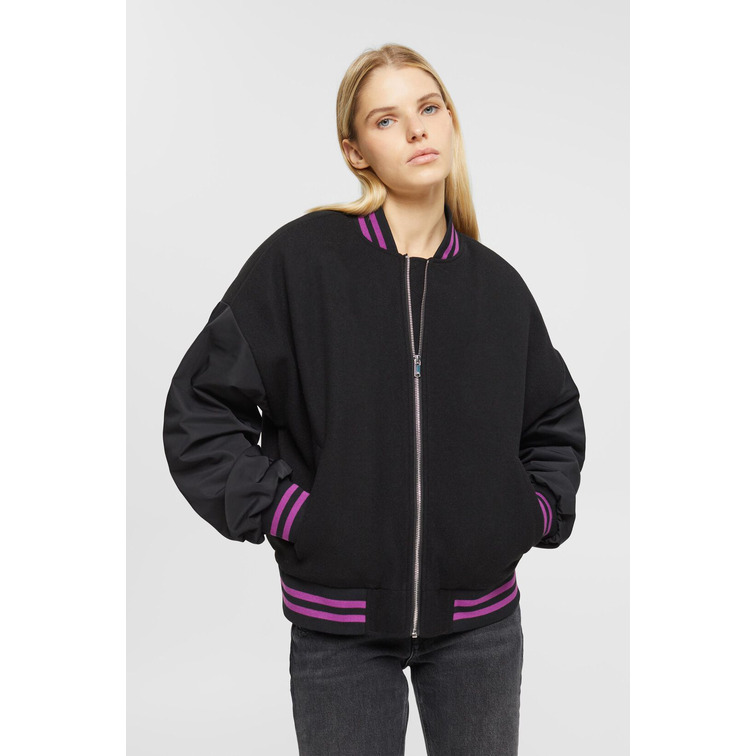 CAZADORA COMBINADA ESTILO BOMBER MUJER ESPRIT