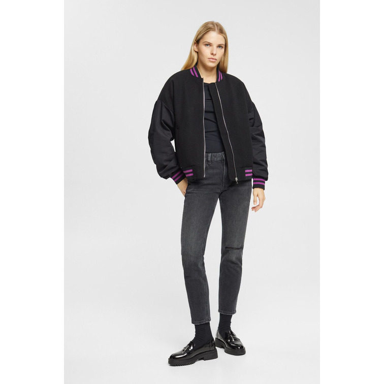 CAZADORA COMBINADA ESTILO BOMBER MUJER ESPRIT