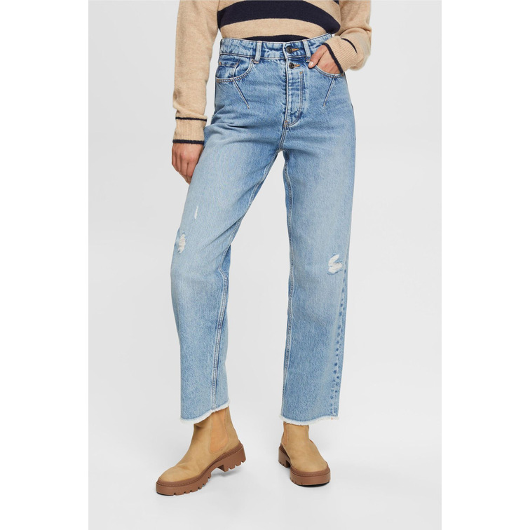 VAQUERO DAD FIT CON ROTOS MUJER ESPRIT