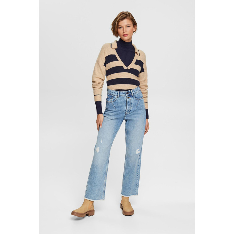 VAQUERO DAD FIT CON ROTOS MUJER ESPRIT