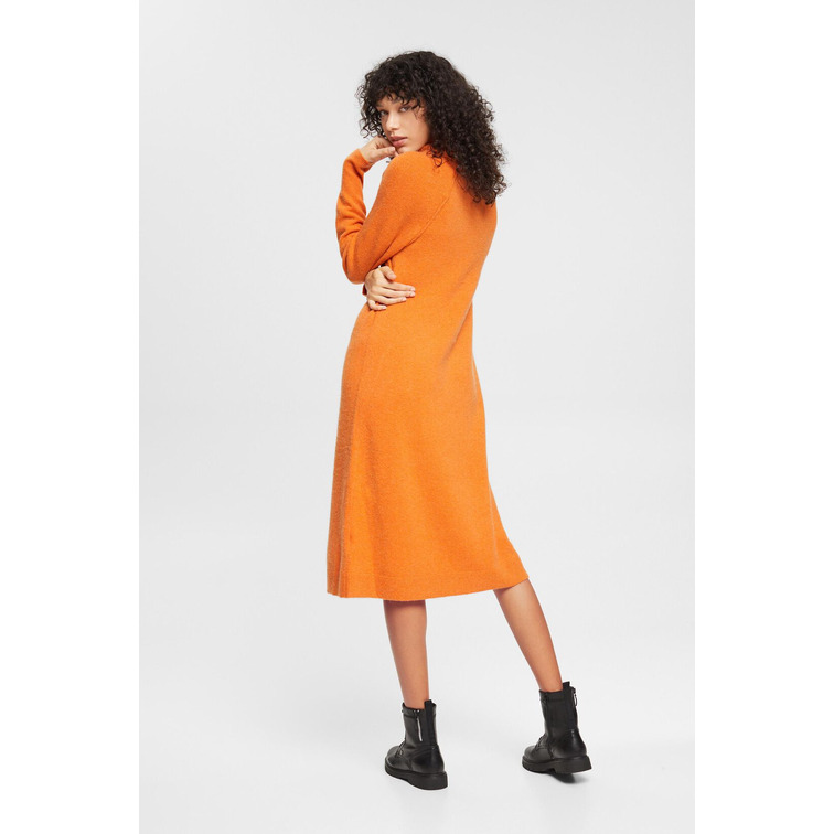 VESTIDO DE CUELLO ALTO EN MEZCLA DE LANA MUJER ESPRIT