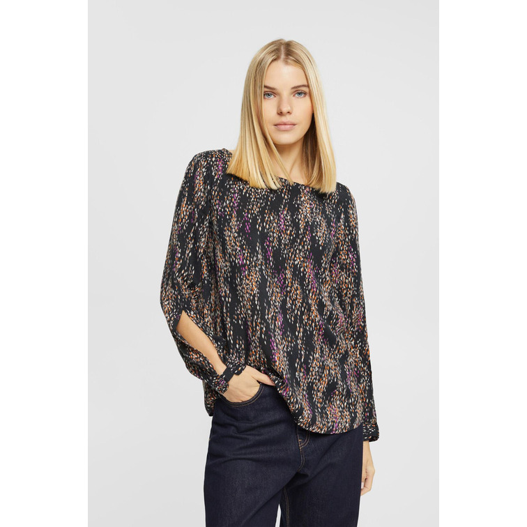 BLUSA ESTAMPADA CON ABERTURA EN LAS MANGAS MUJER ESPRIT
