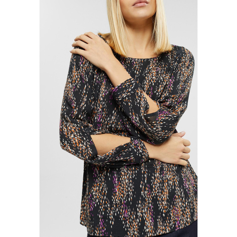 BLUSA ESTAMPADA CON ABERTURA EN LAS MANGAS MUJER ESPRIT