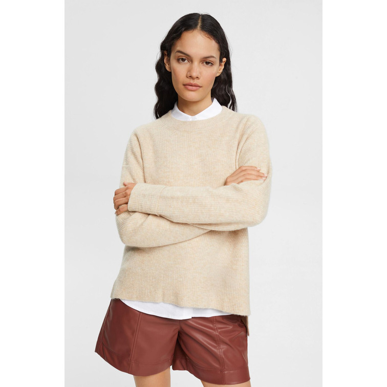 JERSEY DE PUNTO EN MEZCLA DE LANA MUJER ESPRIT