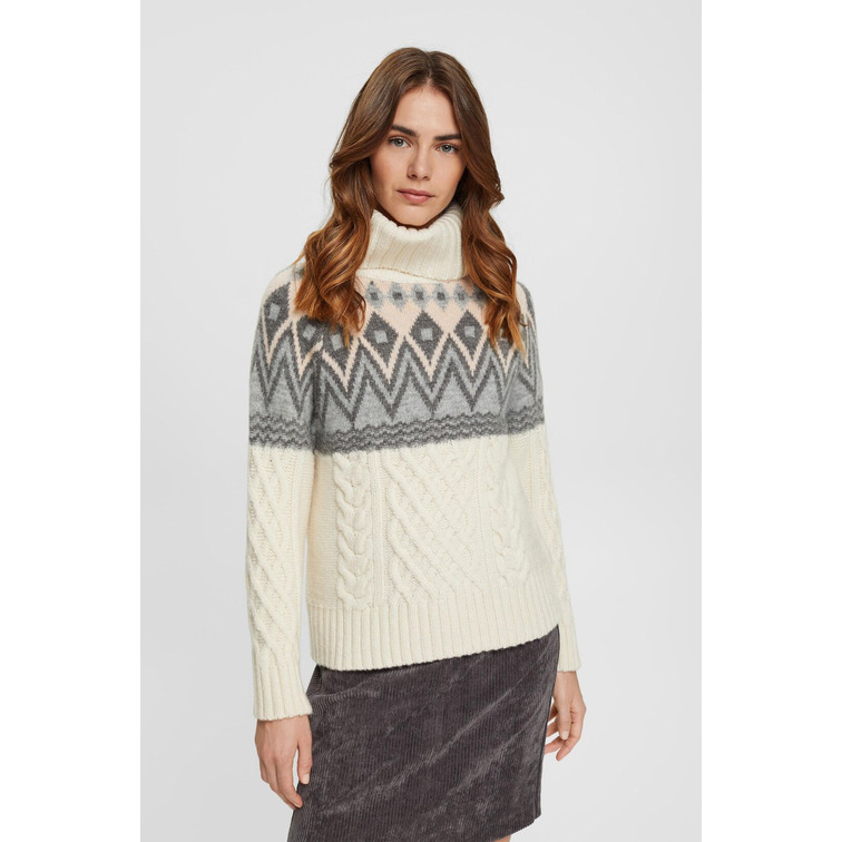 JERSEY JACQUARD DE PUNTO CON LANA MUJER ESPRIT
