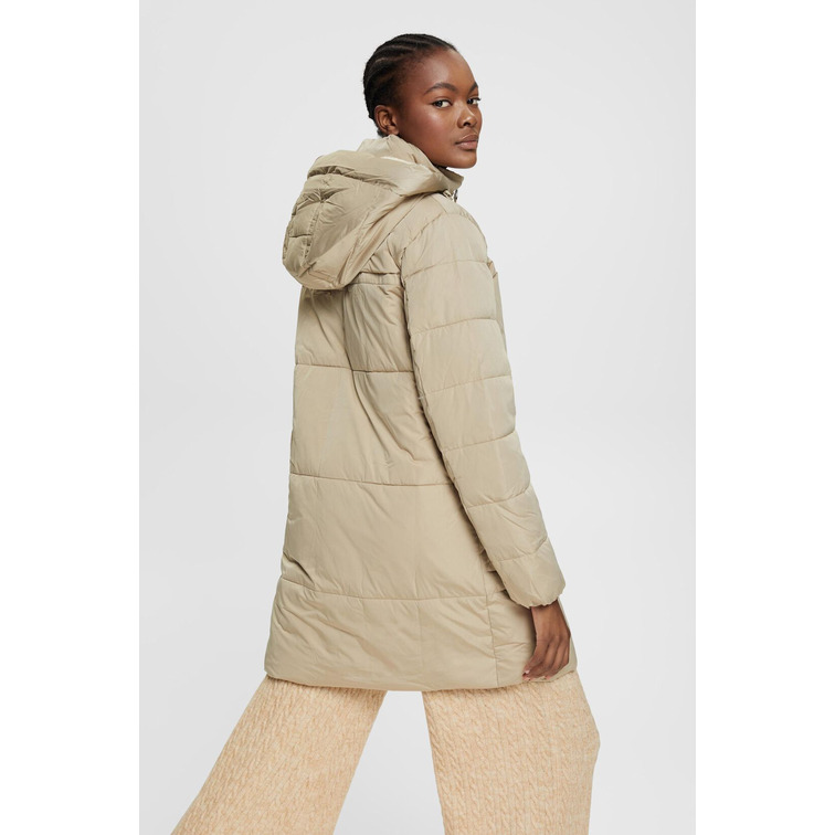 ABRIGO ACOLCHADO CON CAPUCHA DESMONTABLE MUJER ESPRIT