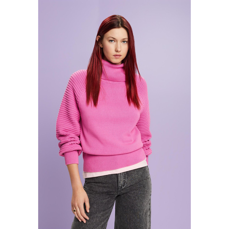 JERSEY DE ALGODÓN CON CUELLO ALTO MUJER ESPRIT