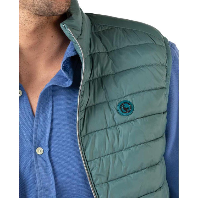 CHALECO ACOLCHADO BÁSICO VERDE HOMBRE EL GANSO