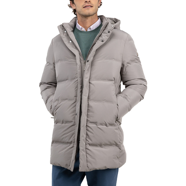 CAZADORA HOMBRE  EL GANSO ABRIGO PLUMAS LARGO BEIGE