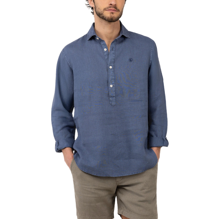 CAMISA HOMBRE  EL GANSO CAMISA POLERA LINO MARINO