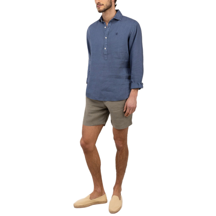 CAMISA HOMBRE  EL GANSO CAMISA POLERA LINO MARINO
