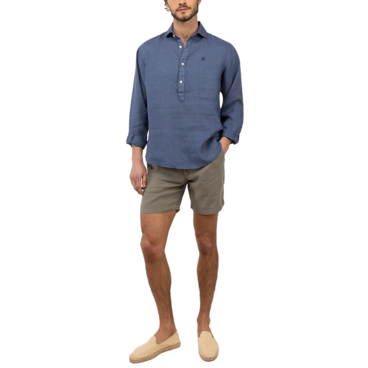 CAMISA HOMBRE  EL GANSO CAMISA POLERA LINO MARINO