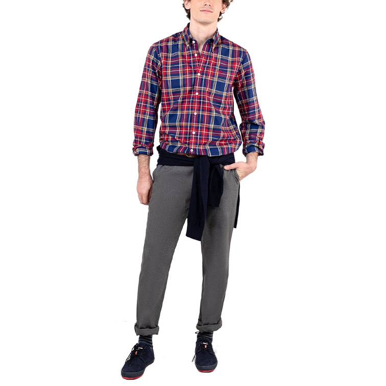 CAMISA ESTAMPADA A CUADROS TARTÁN HOMBRE EL GANSO