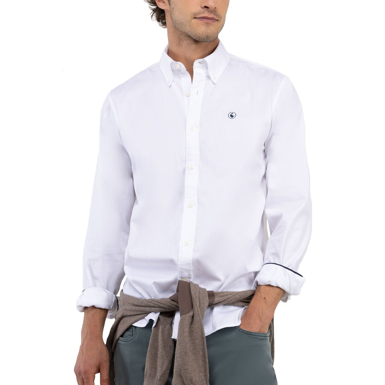 CAMISA HOMBRE EL GANSO GARMENT DYED BLANCA