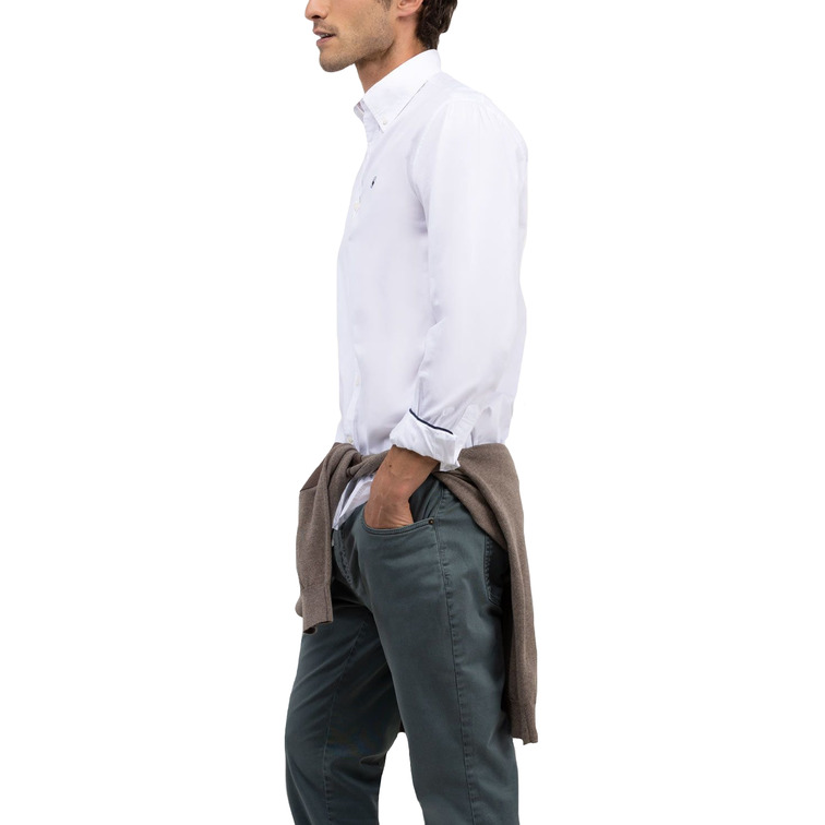 CAMISA HOMBRE EL GANSO GARMENT DYED BLANCA