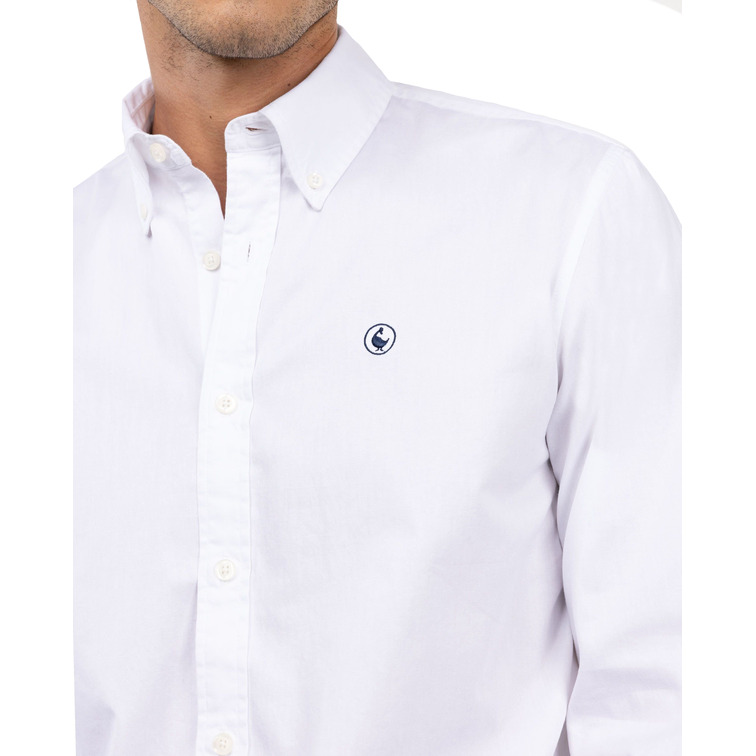 CAMISA HOMBRE EL GANSO GARMENT DYED BLANCA