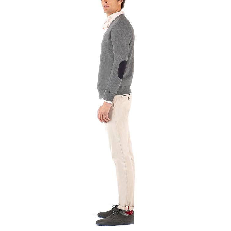 JERSEY CUELLO PICO CON CODERAS HOMBRE EL GANSO