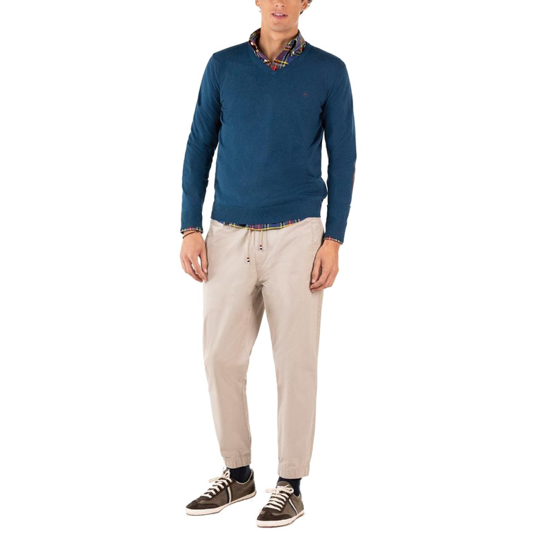 JERSEY DE CUELLO PICO CON CODERAS HOMBRE EL GANSO