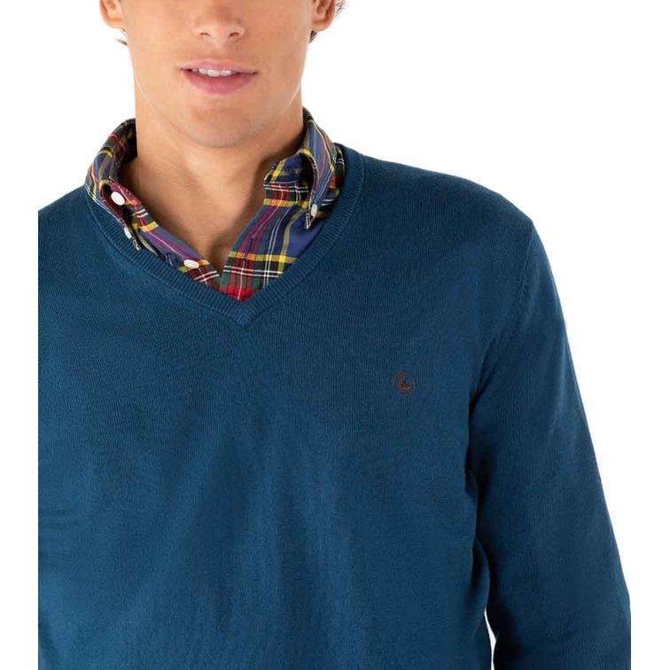 JERSEY DE CUELLO PICO CON CODERAS HOMBRE EL GANSO