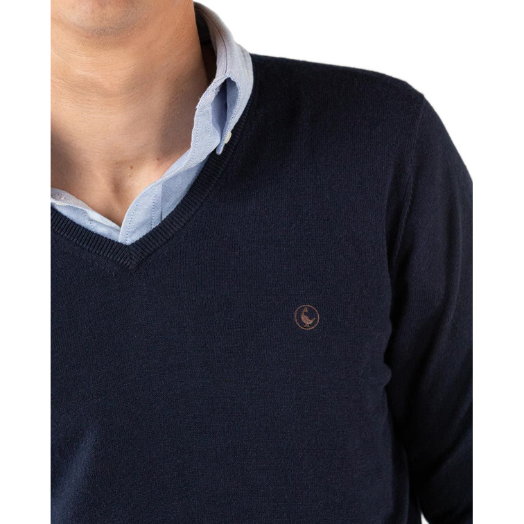 JERSEY CUELLO PICO CON CODERAS HOMBRE EL GANSO