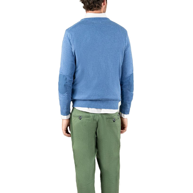 JERSEY HOMBRE EL GANSO CUELLO PICO CON CODERAS AZUL