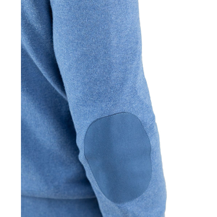 JERSEY HOMBRE EL GANSO CUELLO PICO CON CODERAS AZUL