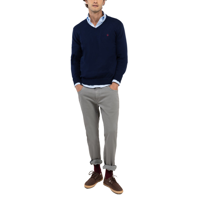 JERSEY HOMBRE  EL GANSO JERSEY CUELLO PICO CODERAS MAR