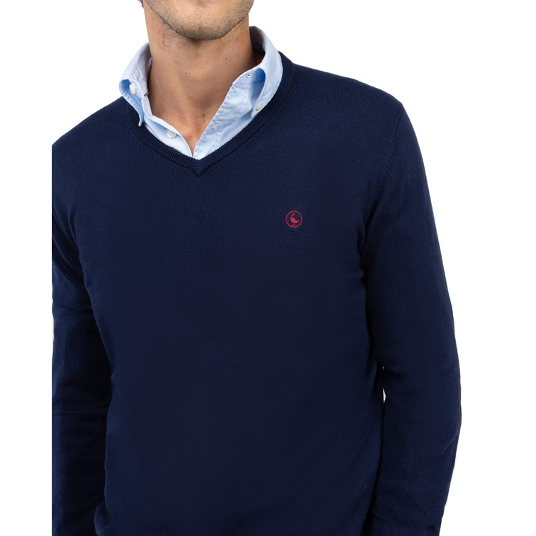 JERSEY HOMBRE  EL GANSO JERSEY CUELLO PICO CODERAS MAR